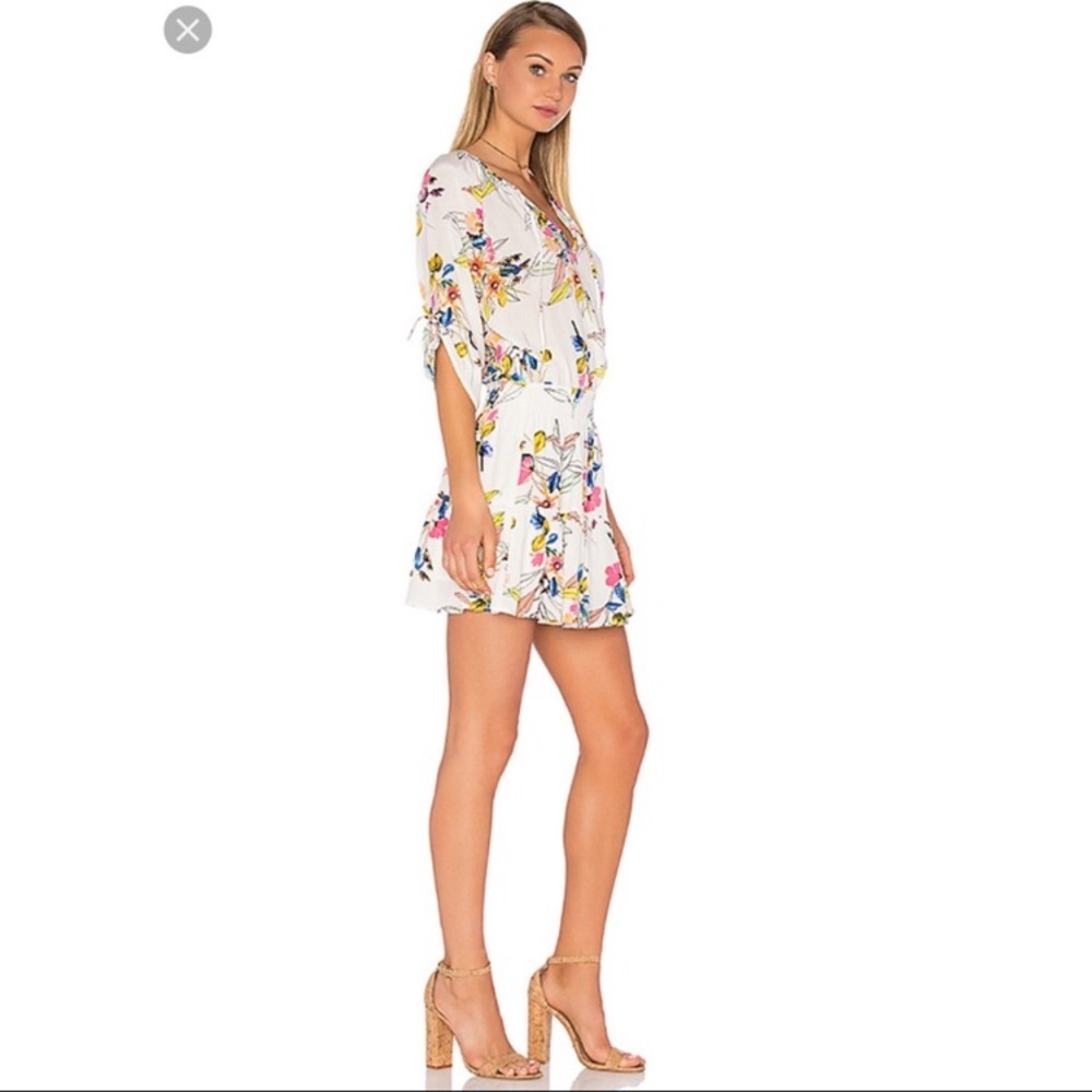 Yumi Kim Silk Dress Cream Floral